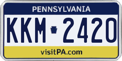 PA license plate KKM2420