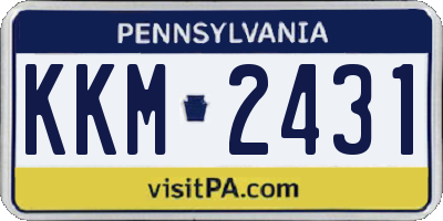 PA license plate KKM2431