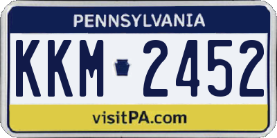 PA license plate KKM2452