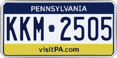 PA license plate KKM2505
