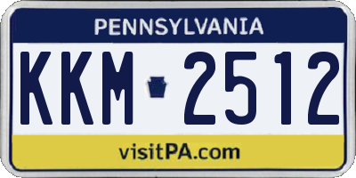 PA license plate KKM2512
