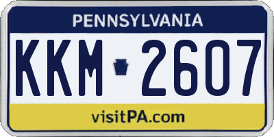 PA license plate KKM2607