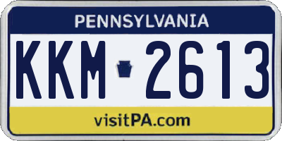 PA license plate KKM2613