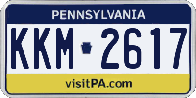 PA license plate KKM2617