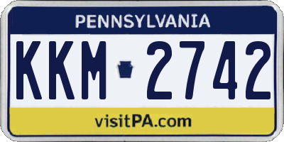 PA license plate KKM2742