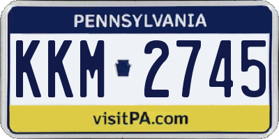 PA license plate KKM2745