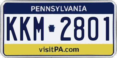 PA license plate KKM2801