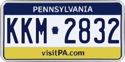 PA license plate KKM2832