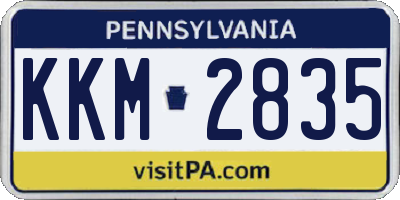 PA license plate KKM2835