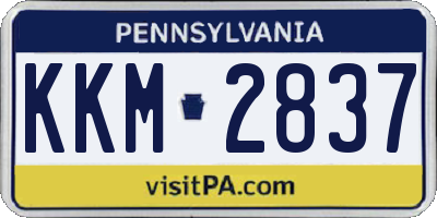 PA license plate KKM2837