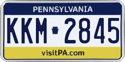 PA license plate KKM2845