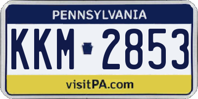 PA license plate KKM2853