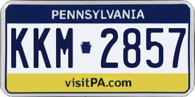 PA license plate KKM2857