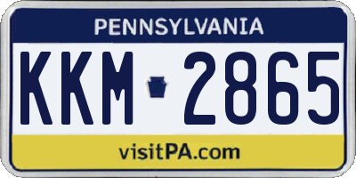 PA license plate KKM2865