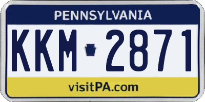 PA license plate KKM2871