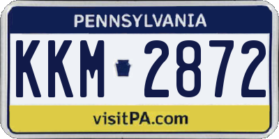 PA license plate KKM2872