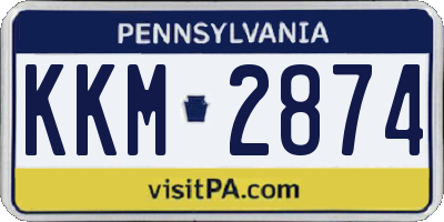 PA license plate KKM2874