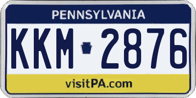 PA license plate KKM2876