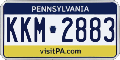 PA license plate KKM2883