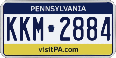 PA license plate KKM2884