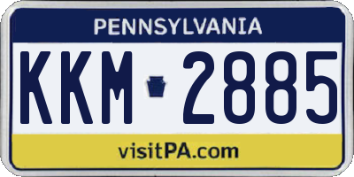 PA license plate KKM2885