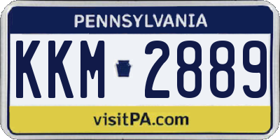 PA license plate KKM2889