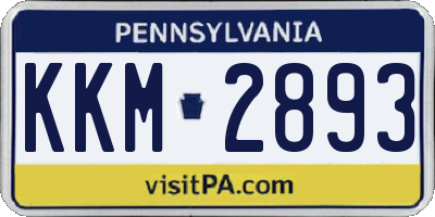 PA license plate KKM2893