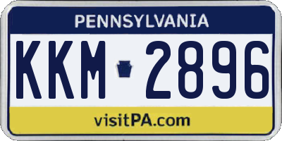 PA license plate KKM2896