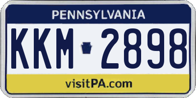 PA license plate KKM2898