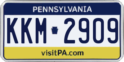 PA license plate KKM2909