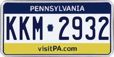 PA license plate KKM2932