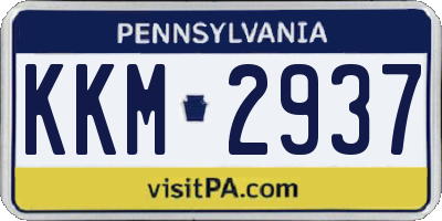 PA license plate KKM2937