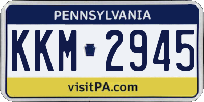 PA license plate KKM2945