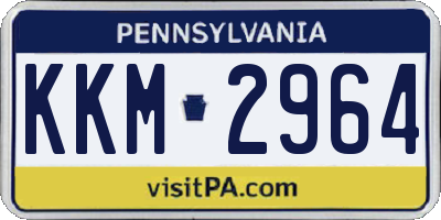PA license plate KKM2964