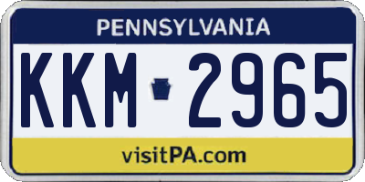 PA license plate KKM2965