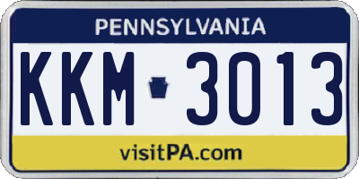PA license plate KKM3013