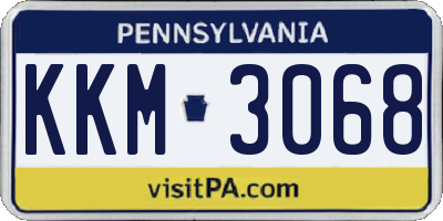PA license plate KKM3068