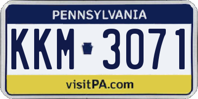 PA license plate KKM3071