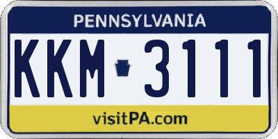 PA license plate KKM3111