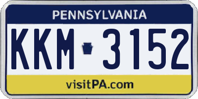 PA license plate KKM3152