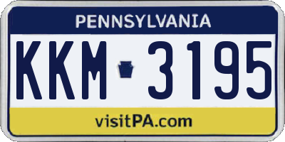PA license plate KKM3195