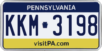 PA license plate KKM3198