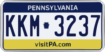 PA license plate KKM3237