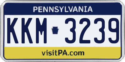 PA license plate KKM3239