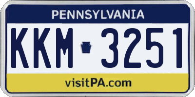 PA license plate KKM3251