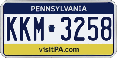 PA license plate KKM3258
