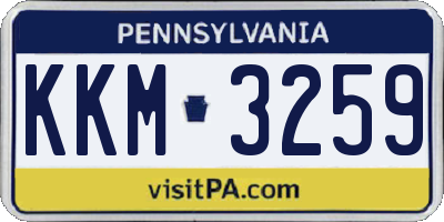PA license plate KKM3259