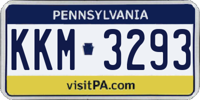 PA license plate KKM3293