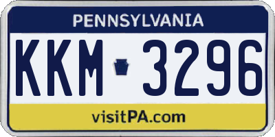 PA license plate KKM3296