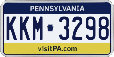 PA license plate KKM3298